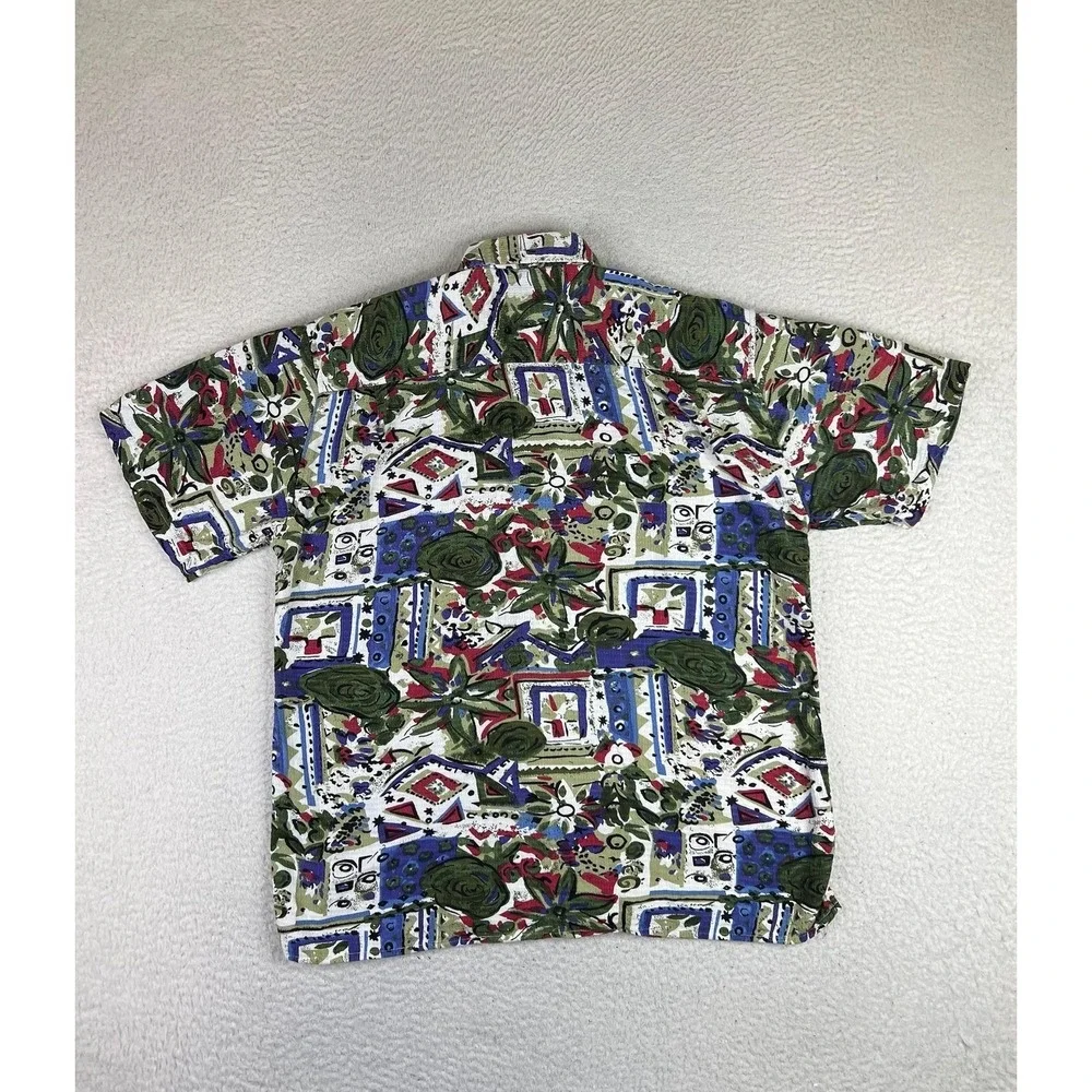 ExOfficio Shirt Womens Medium Multicolor Floral Print‎ S/S Hawaiian Button Up